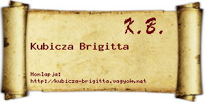 Kubicza Brigitta névjegykártya