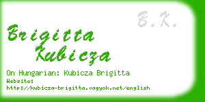 brigitta kubicza business card